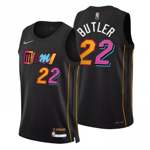 Miami Miami Heat #22 Jimmy Butler Men’s Nike Black 2021/22 Swingman NBA Jersey – City Edition Men’s