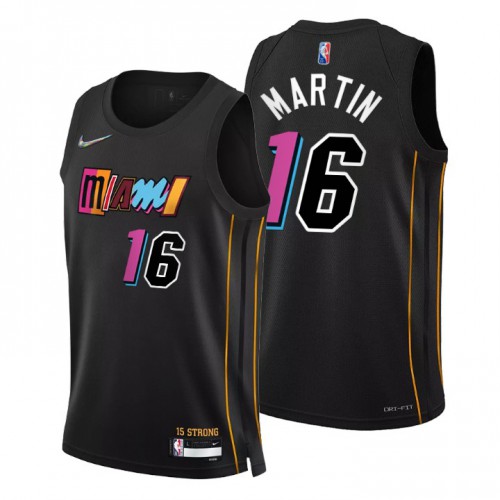 Miami Miami Heat #16 Caleb Martin Men’s Nike Black 2021/22 Swingman NBA Jersey – City Edition Men’s