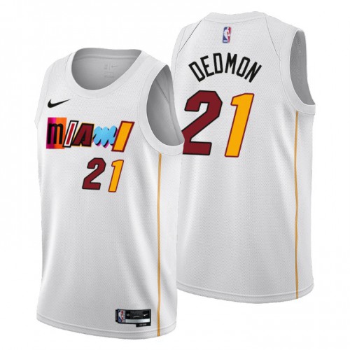 Nike Miami Heat #21 Dewayne Dedmon Men’s 2022-23 City Edition NBA Jersey – Cherry Blossom White Men’s