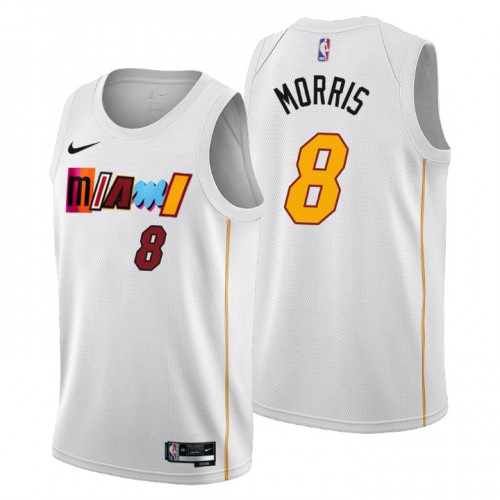 Nike Miami Heat #8 Markieff Morris Men’s 2022-23 City Edition NBA Jersey – Cherry Blossom White Men’s