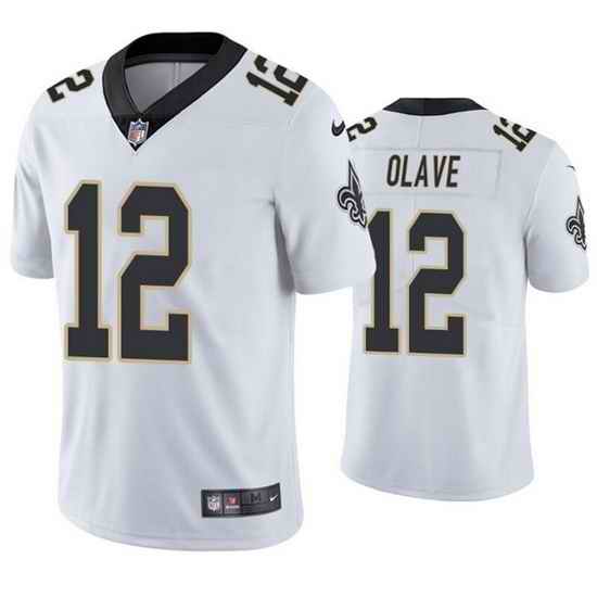 Men New Orleans Saints #12 Chris Olave White Vapor Limited Stitched Jersey