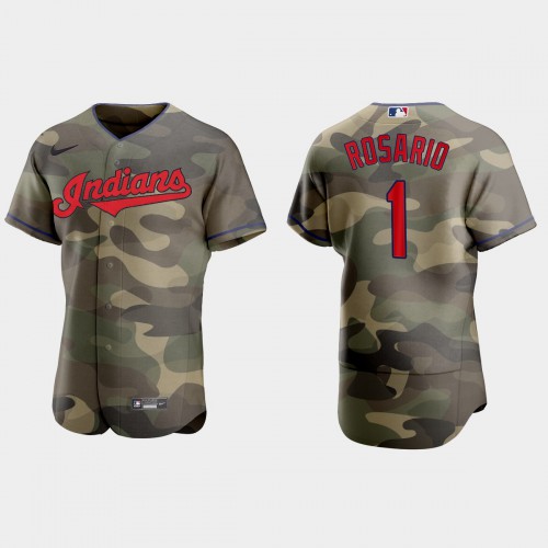 Cleveland Guardians #1 Amed Rosario Men’s Nike 2021 Armed Forces Day Authentic MLB Jersey -Camo Men’s