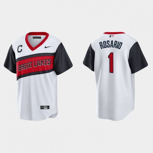 Cleveland Guardians #1 Amed Rosario Men’s Nike White 2021 Little League Classic Game MLB Jersey Men’s
