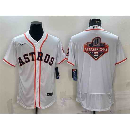 Men Houston Astros White 2022 World Series Champions Team Big Logo Flex Base Stitched Jersey