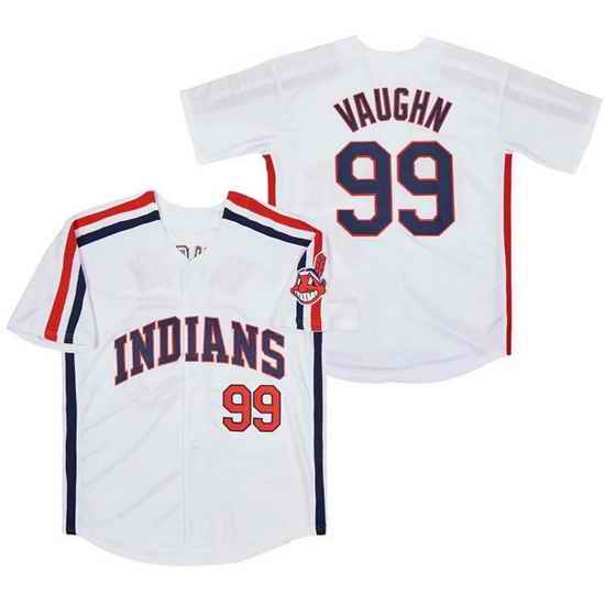 Men Cleveland Guardians #99 Ricky Vaughn White Stitched Baseball Jersey