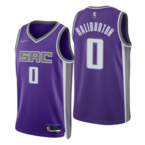 Nike Sacramento Kings #0 Tyrese Haliburton Purple Men’s 2021-22 NBA 75th Anniversary Diamond Swingman Jersey – Icon Edition Men’s