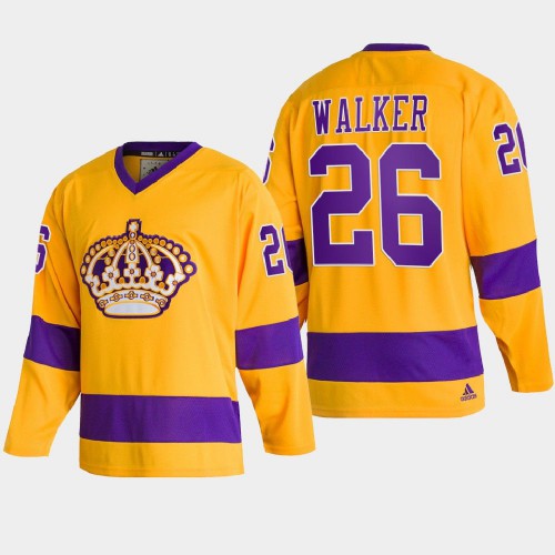 Adidas Los Angeles Kings #26 Sean Walker Team Classics Gold Men’s NHL 2022 Throwback Jersey Men’s