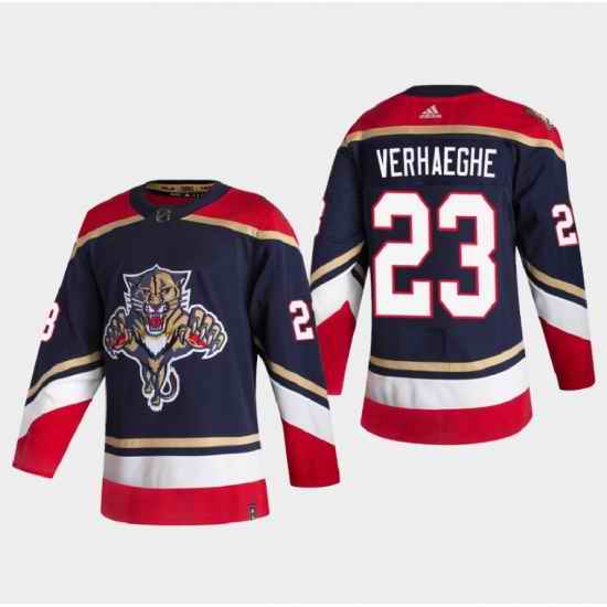 Men Florida Panthers #23 VERHAEGHE 2022 Navy Reverse Retro Stitched Jersey
