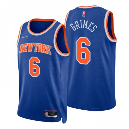 Nike New York Knicks #6 Quentin Grimes Blue Men’s 2021-22 NBA 75th Anniversary Diamond Swingman Jersey – Icon Edition Men’s