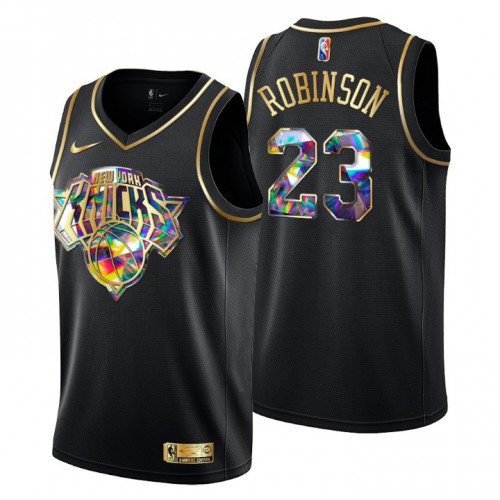 New York New York Knicks #23 Mitchell Robinson Men’s Golden Edition Diamond Logo 2021/22 Swingman Jersey – Black Men’s