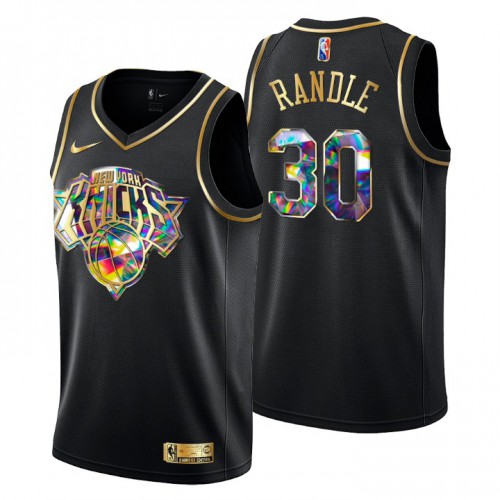 New York New York Knicks #30 Julius Randle Men’s Golden Edition Diamond Logo 2021/22 Swingman Jersey – Black Men’s
