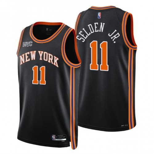 New York New York Knicks #11 Wayne Selden Jr. Men’s Nike Black 2021/22 Swingman NBA Jersey – City Edition Men’s