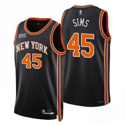 New York New York Knicks #45 Jericho Sims Men’s Nike Black 2021/22 Swingman NBA Jersey – City Edition Men’s