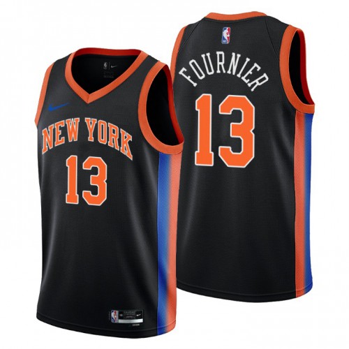 Nike New York Knicks #13 Evan Fournier Men’s 2022-23 City Edition NBA Jersey – Cherry Blossom Black Men’s