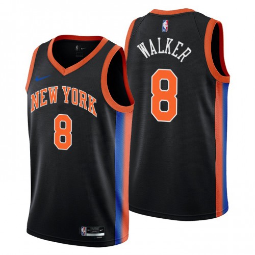 Nike New York Knicks #8 Kemba Walker Men’s 2022-23 City Edition NBA Jersey – Cherry Blossom Black Men’s