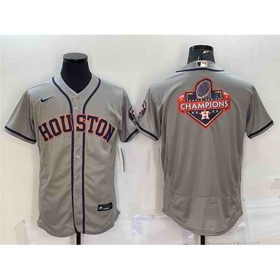Men Houston Astros Gray 2022 World Series Champions Team Big Logo Flex Base Stitched