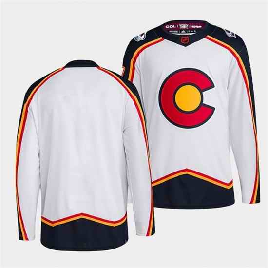 Men Colorado Avalanche Blank White 2022 #23 Reverse Retro Stitched Jersey