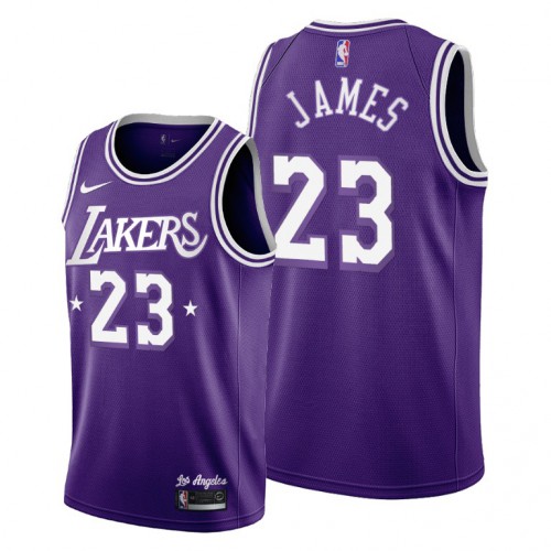 Los Angeles Los Angeles Lakers #23 Lebron James Men’s 2021-22 City Edition Purple NBA Jersey Men’s
