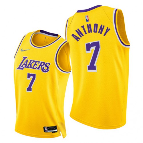 Nike Los Angeles Lakers #7 Carmelo Anthony Men’s 2021-22 75th Diamond Anniversary NBA Jersey Gold Men’s