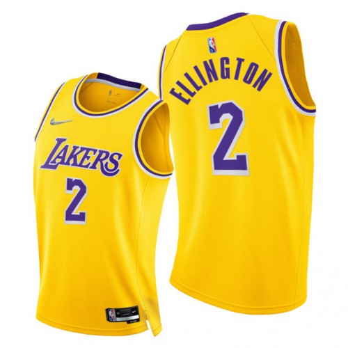 Nike Los Angeles Lakers #2 Wayne Ellington Men’s 2021-22 75th Diamond Anniversary NBA Jersey Gold Men’s
