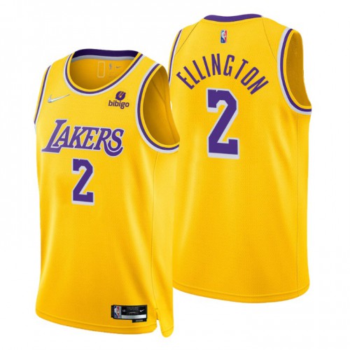 Nike Los Angeles Lakers #2 Wayne Ellington Gold Men’s 2021-22 NBA 75th Anniversary Diamond Swingman Jersey – Icon Edition Men’s
