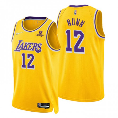 Nike Los Angeles Lakers #12 Kendrick Nunn Gold Men’s 2021-22 NBA 75th Anniversary Diamond Swingman Jersey – Icon Edition Men’s