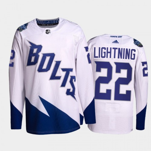 Adidas Tampa Bay Lightning #22 Tampa Bay Lightning Men’s 2022 Stadium Series Authentic NHL Jersey – White Men’s