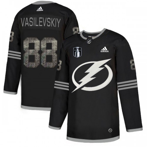 Adidas Tampa Bay Lightning #88 Andrei Vasilevskiy Black 2022 Stanley Cup Final Patch Authentic Classic Stitched NHL Jersey Men’s