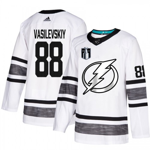 Adidas Tampa Bay Lightning #88 Andrei Vasilevskiy White Authentic 2022 Stanley Cup Final Patch All-Star Stitched NHL Jersey Men’s