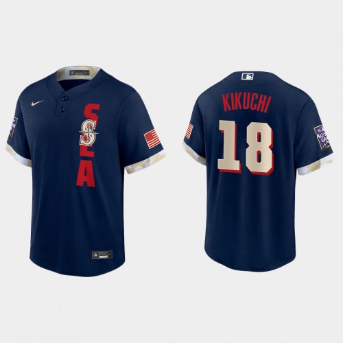 Seattle Seattle Mariners #18 Yusei Kikuchi 2021 Mlb All Star Game Fan’s Version Navy Jersey Men’s