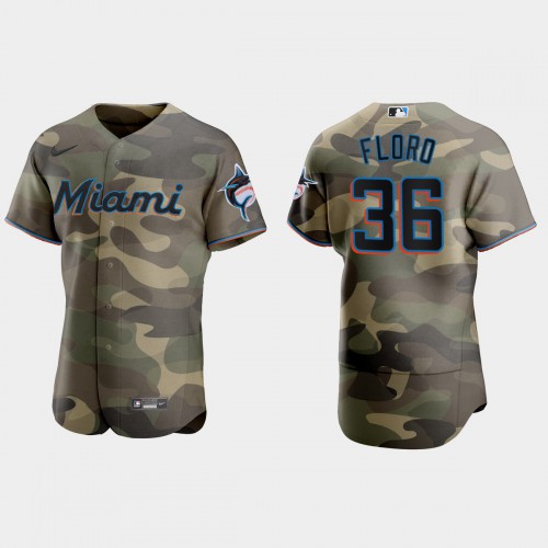 Miami Miami Marlins #36 Dylan Floro Men’s Nike 2021 Armed Forces Day Authentic MLB Jersey -Camo Men’s