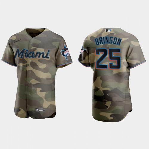 Miami Miami Marlins #25 Lewis Brinson Men’s Nike 2021 Armed Forces Day Authentic MLB Jersey -Camo Men’s