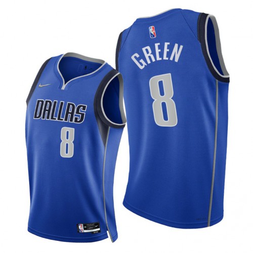 Nike Dallas Mavericks #8 Josh Green Men’s 2021-22 75th Diamond Anniversary NBA Jersey Blue Men’s