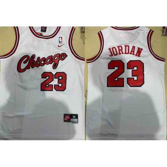 Men Chicago Bulls #23 Michael Jordan White Stitched Jersey
