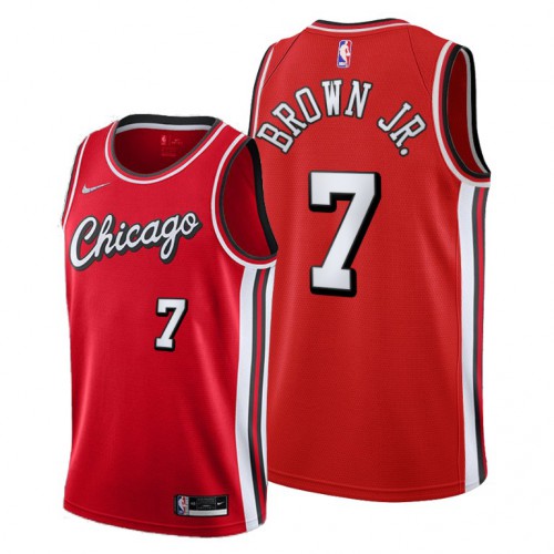 Chicago Chicago Bulls #7 Troy Brown Jr. Youth 2021-22 City Edition Red NBA Jersey Youth