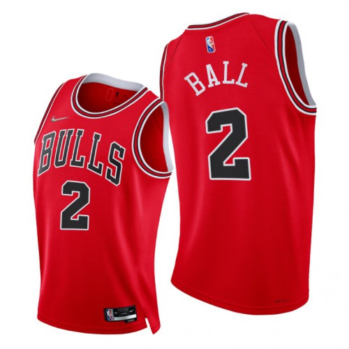 Nike Chicago Bulls #2 Lonzo Ball Youth 2021-22 75th Diamond Anniversary NBA Jersey Red Youth