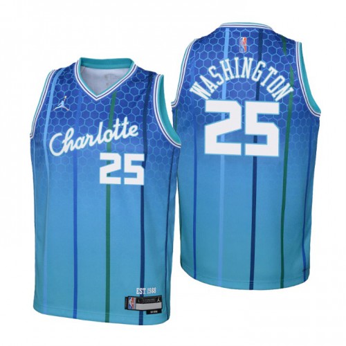 Charlotte Charlotte Hornets #25 P.J. Washington Youth Nike Blue 2021/22 Swingman Jersey – City Edition Youth