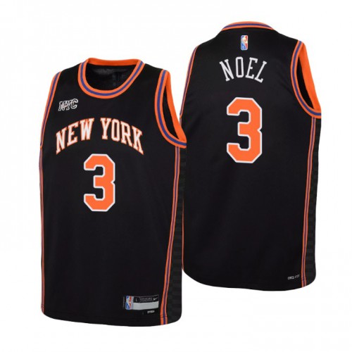 New York New York Knicks #3 Nerlens Noel Youth Nike Black 2021/22 Swingman Jersey – City Edition Youth