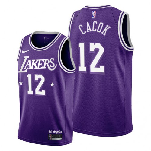 Los Angeles Los Angeles Lakers #12 Devontae Cacok Youth 2021-22 City Edition Purple NBA Jersey Youth