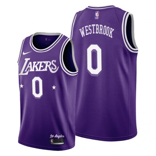 Los Angeles Los Angeles Lakers #0 Russell Westbrook Youth 2021-22 City Edition Purple NBA Jersey Youth
