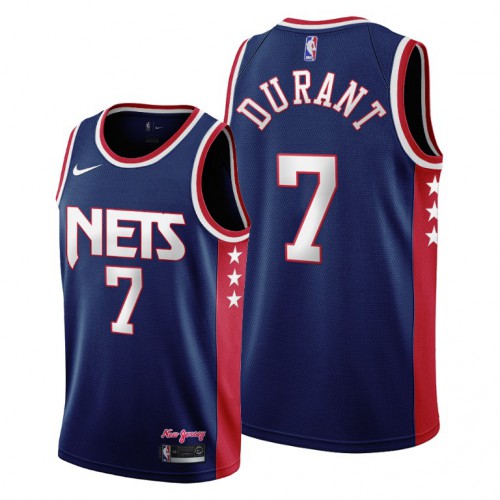 Brooklyn Brooklyn Nets #7 Kevin Durant Youth 2021-22 City Edition Throwback 90s Wordmark Navy NBA Jersey Youth