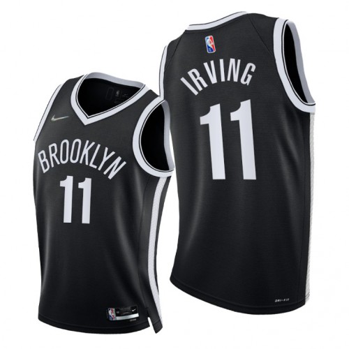 Nike Brooklyn Nets #11 Kyrie Irving Youth 2021-22 75th Diamond Anniversary NBA Jersey Black Youth