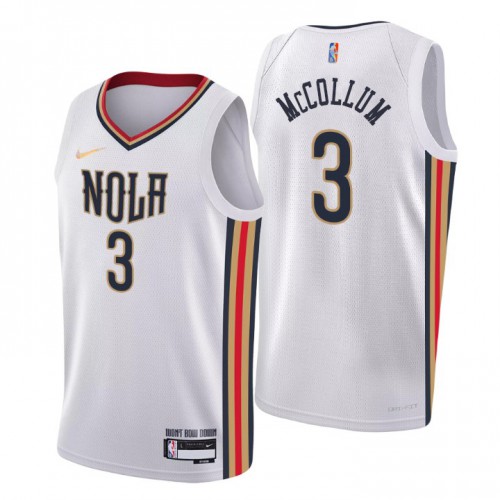 New Orleans New Orleans Pelicans #3 C.J. McCollum Youth Nike White 2021/22 Swingman NBA Jersey – City Edition Youth