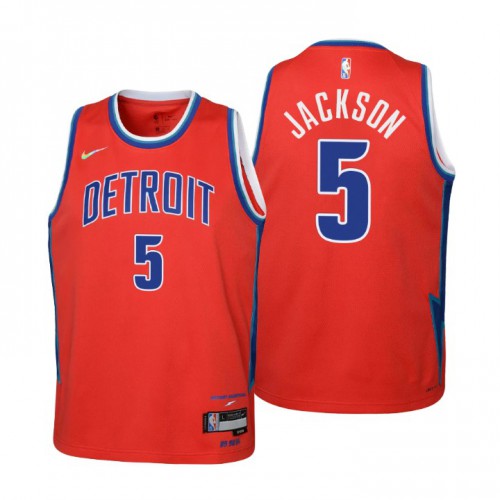 Detroit Detroit Pistons #5 Frank Jackson Youth Nike Red 2021/22 Swingman Jersey – City Edition Youth