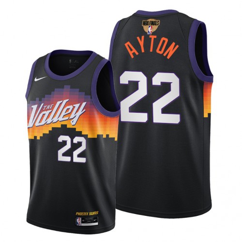 Nike Phoenix Suns #22 Deandre Ayton Youth 2021 NBA Finals Bound City Edition Jersey Black Youth
