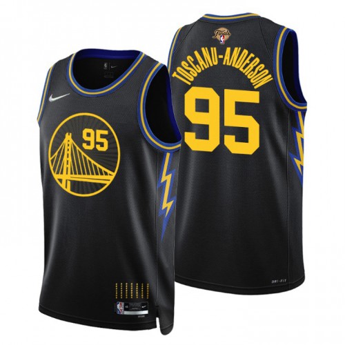 Golden State Golden State Warriors #95 Juan Toscano-Anderson Youth Nike Black Swingman 2022 NBA Finals City Edition Jersey Youth