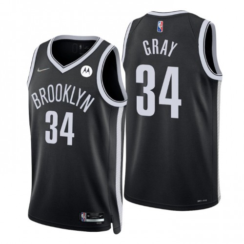Nike Brooklyn Nets #34 Raiquan Gray Black Men’s 2021-22 NBA 75th Anniversary Diamond Swingman Jersey – Icon Edition Men’s