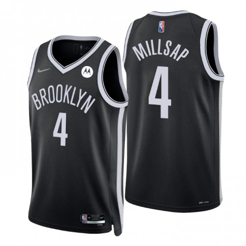 Nike Brooklyn Nets #4 Paul Millsap Black Men’s 2021-22 NBA 75th Anniversary Diamond Swingman Jersey – Icon Edition Men’s