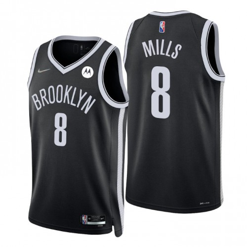 Nike Brooklyn Nets #8 Patty Mills Black Men’s 2021-22 NBA 75th Anniversary Diamond Swingman Jersey – Icon Edition Men’s