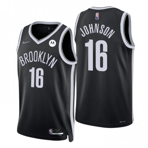 Nike Brooklyn Nets #16 James Johnson Black Men’s 2021-22 NBA 75th Anniversary Diamond Swingman Jersey – Icon Edition Men’s
